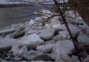 Les glaces sur les berges du  St-Laurent - photo Cristine Bath