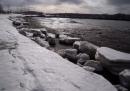 Les glaces sur les berges du  St-Laurent - photo Cristine Bath