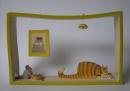 Mini-théâtre Au Chat et à la Souris - grès blanc et engobes colorées sous émail, cuit à 1260°c en oxydation - œuvre et photo Mathieu Hettema